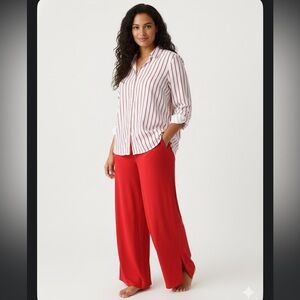 Ellison - L, Vibrant Red Wide Leg lounge pants, pockets